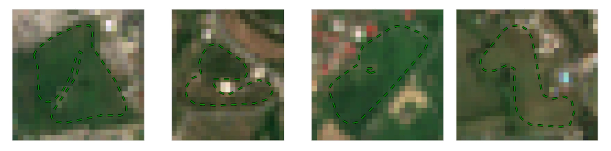Figure 3: Fields with > 95% of pixels which belong to the built-up area LULC class, but seem to represent agricultural areas.